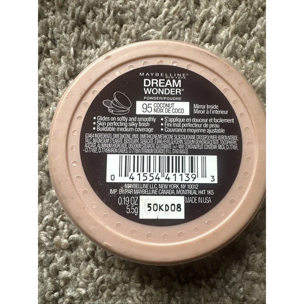Maybelline Dream Wonder 95 CoconutPressed Powder Foundation Sealed New